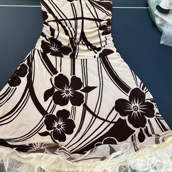 Fit & Flare Neck Tieup Crossover Collar Stretchy Dress - Picture 9 of 11